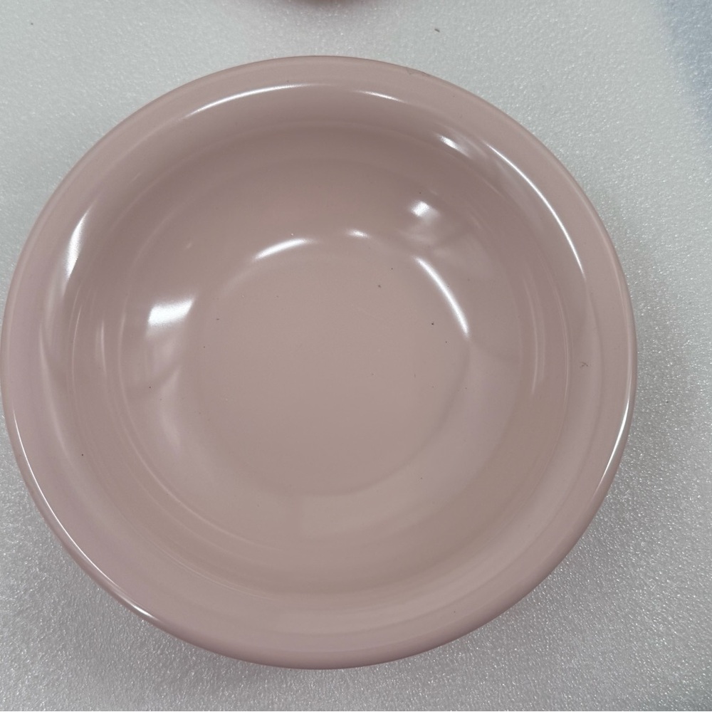VINTAGE 4 Pcs TUPPERWARE MELAMINE DISH SET  Pink Plate Bowl Coffee Drink Cup - Picture 9 of 14